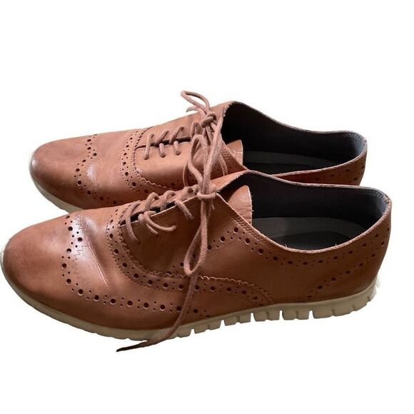 Cole Haan ZERØGRAND Wingtip Oxfords- Woodbury Leather-ivory- size 8.5 - Picture 2 of 8